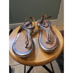 BOC gold strappy thong sandals